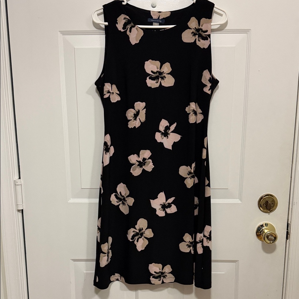 Tommy Hilfiger Black and Pink Floral Midi Dress